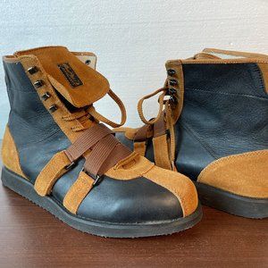 Camelot leather suede lace up boots new